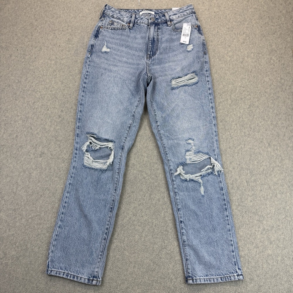 PacSun Women's High Rise Mom Jeans Distressed Light Wash Size 25 NWT